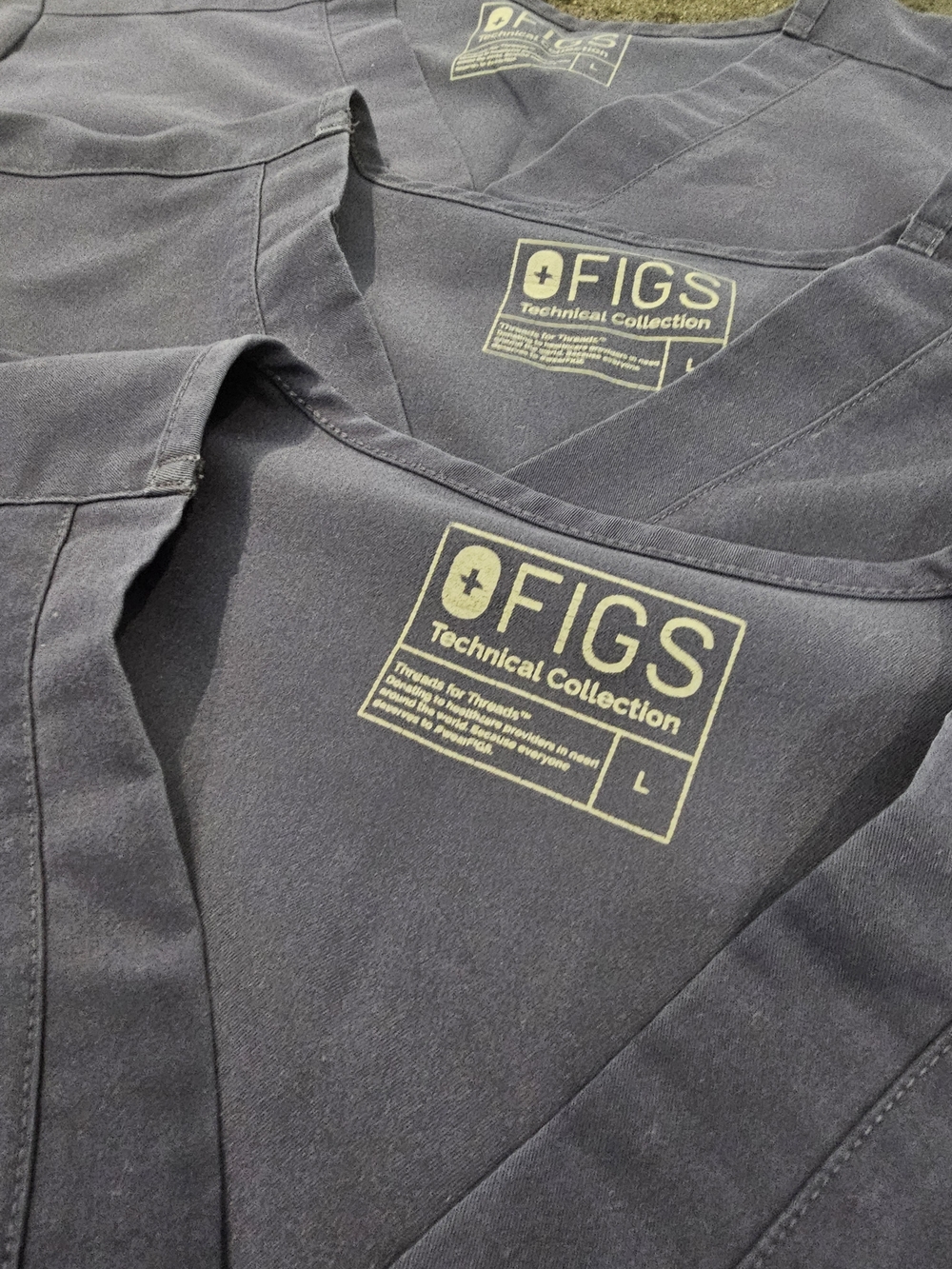 FIGS Technical Collection Scrub Top - Dark Charcoal Gray